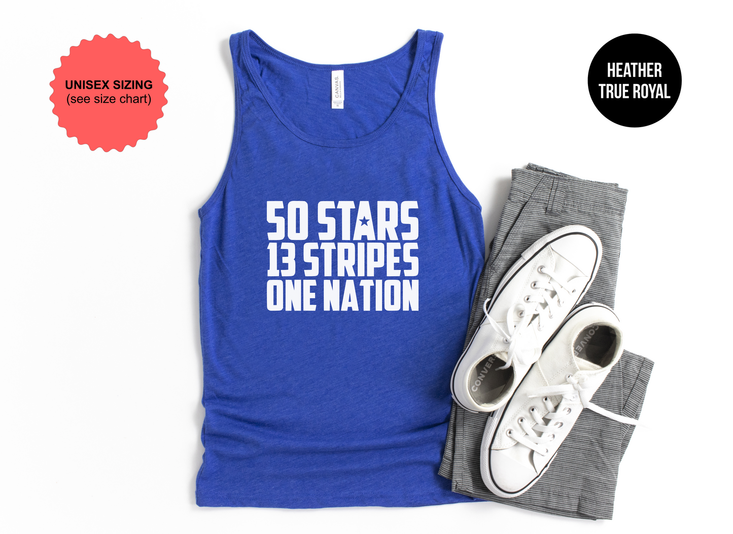 50 Stars, 13 Stripes, One Nation Tank Top