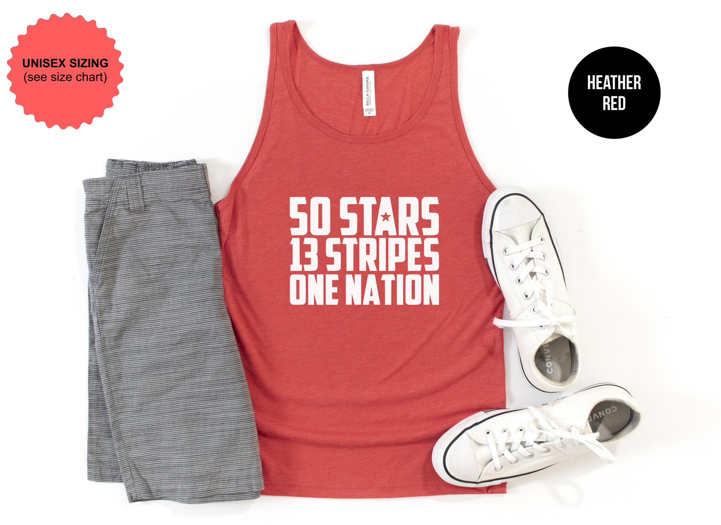 50 Stars, 13 Stripes, One Nation Tank Top