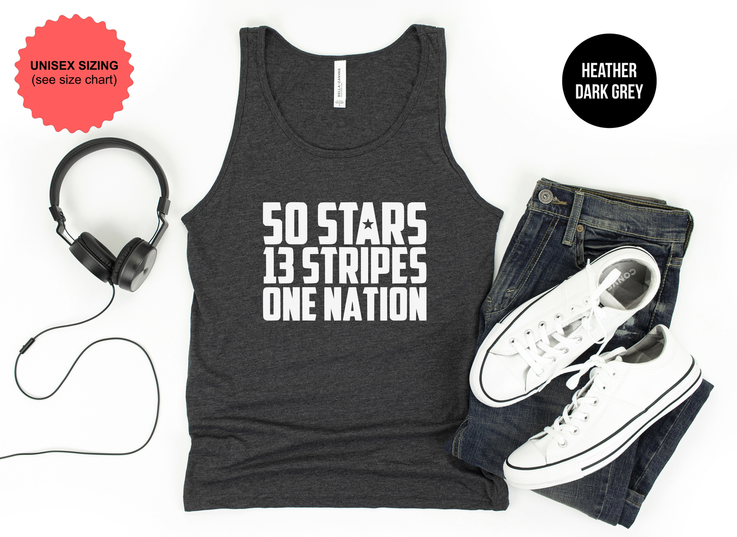 50 Stars, 13 Stripes, One Nation Tank Top