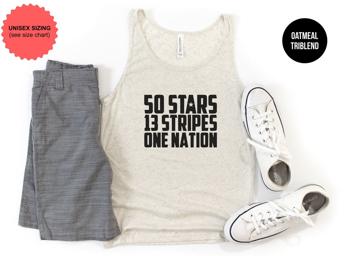 50 Stars, 13 Stripes, One Nation Tank Top