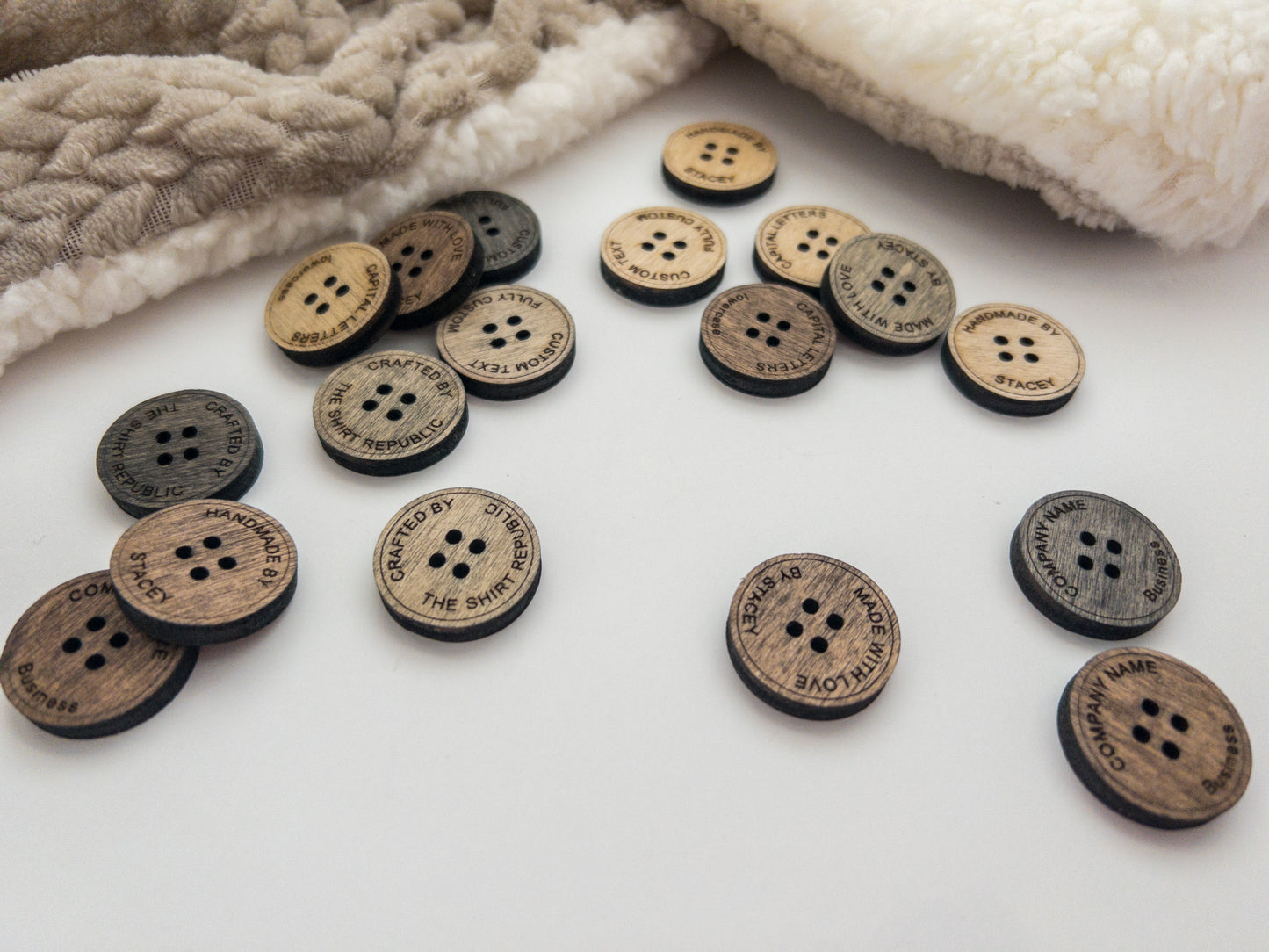 Custom 4-Hole Wood Buttons
