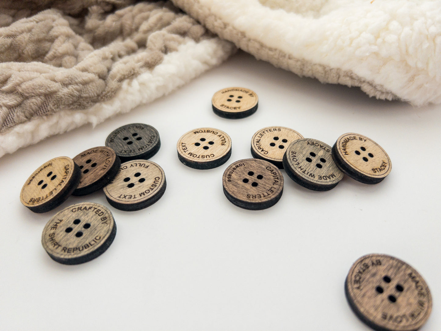 Custom 4-Hole Wood Buttons