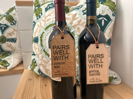 “Pairs Well With” Wooden Gift Tags