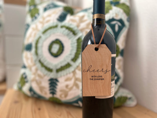 Customizable Wood Wine Gift Tags