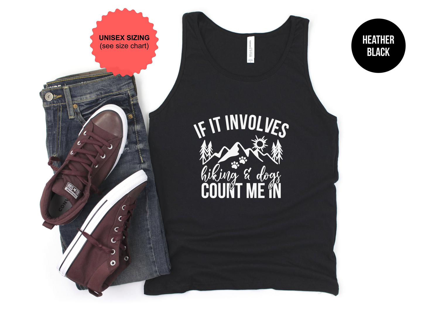 If It Involves Hiking And Dogs Count Me In Tank Top