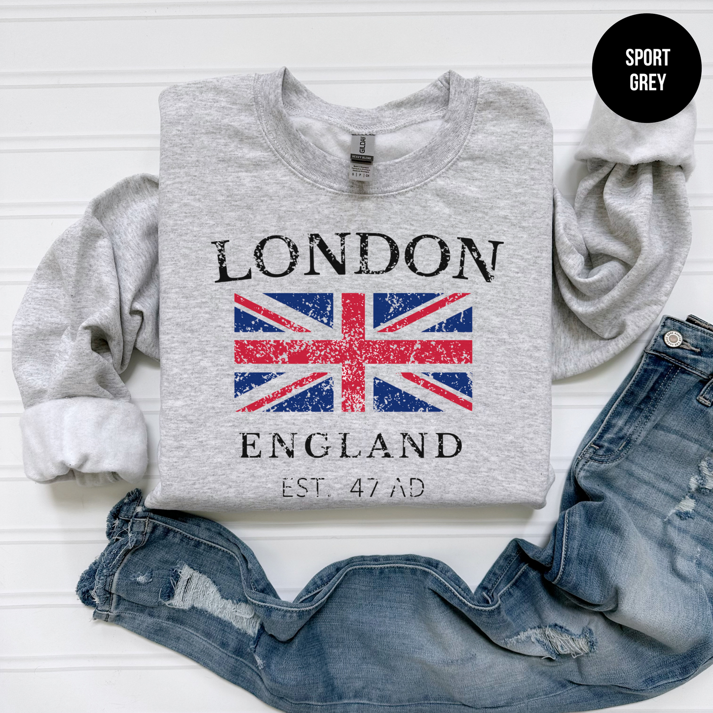 Distressed London England Sweatshirt