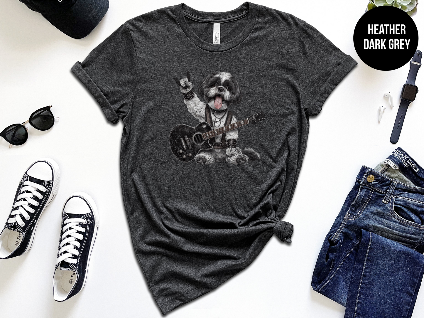 Distressed Rocker Shih Tzu