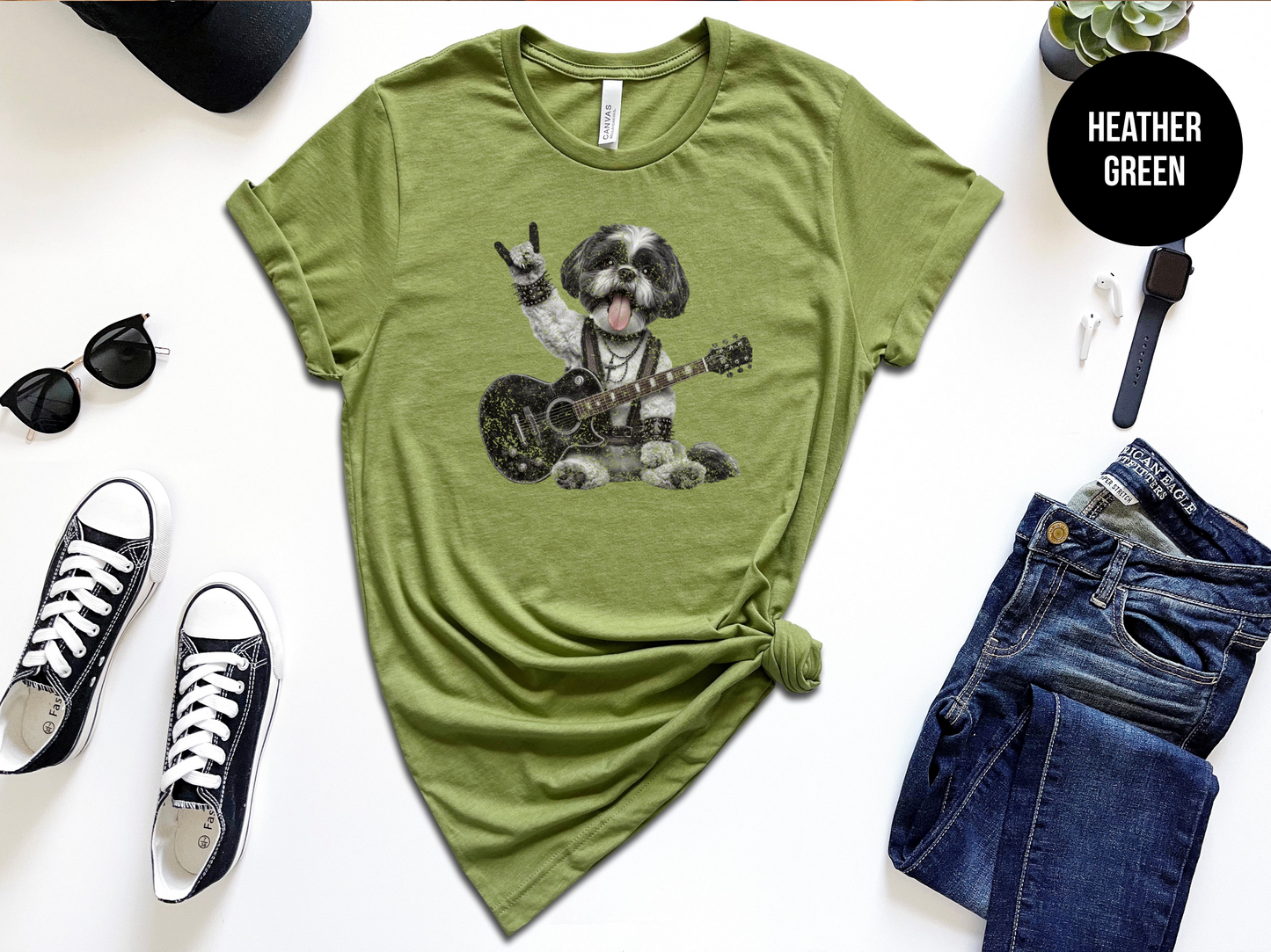 Distressed Rocker Shih Tzu