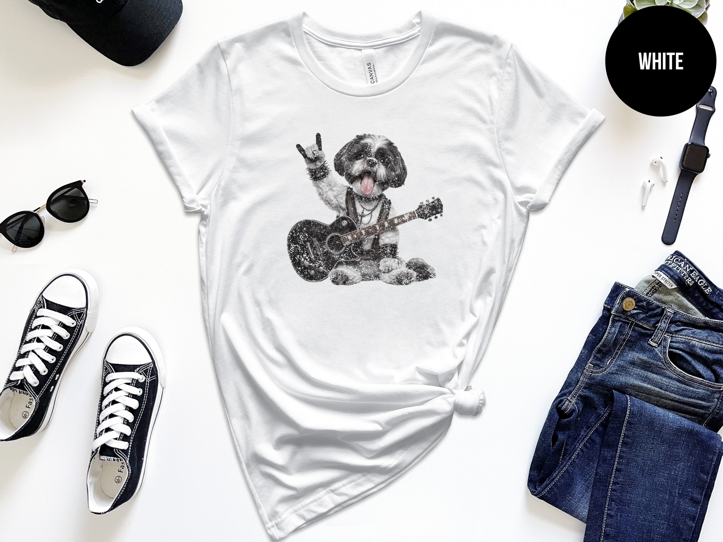 Distressed Rocker Shih Tzu