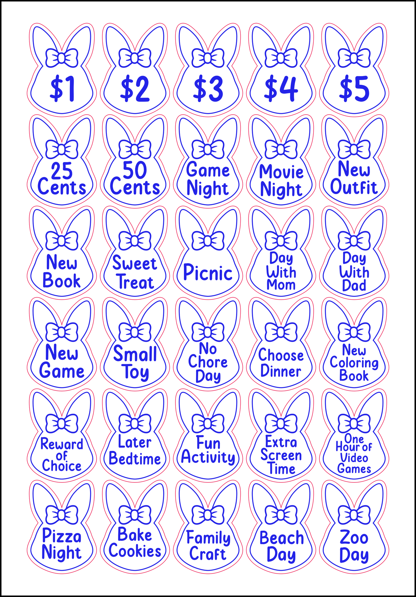Bunny Girl Easter Egg Hunt Tokens