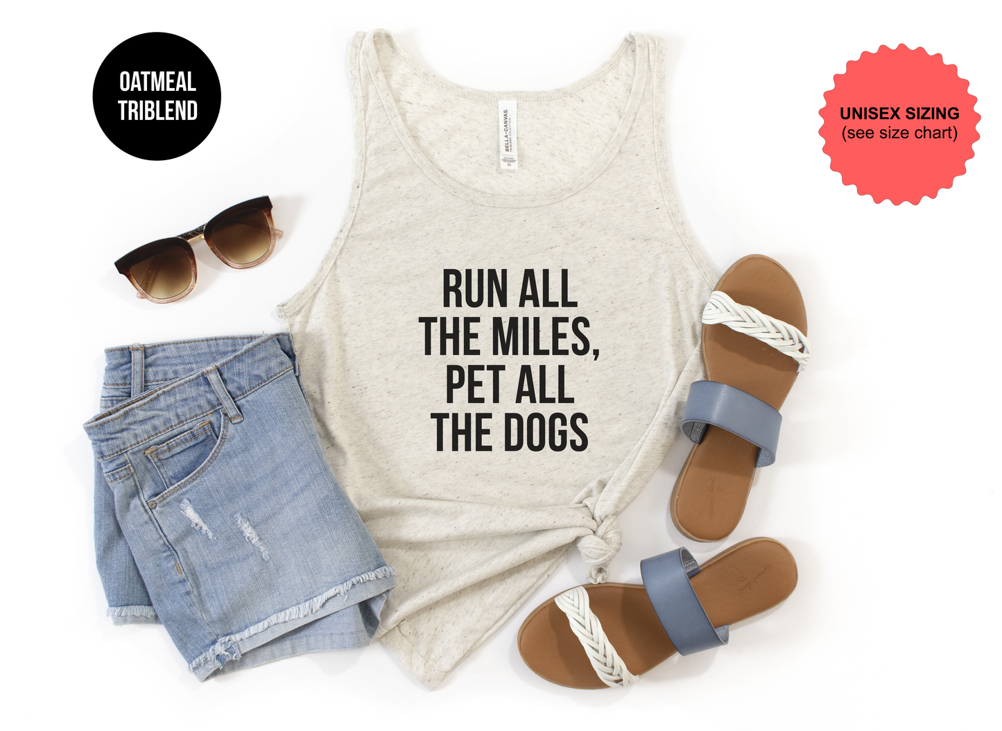 Run All The Miles, Pet All The Dogs Tank Top