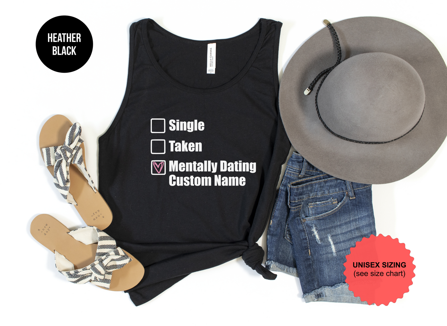 Single, Taken, Mentally Dating "Custom" Tank Top
