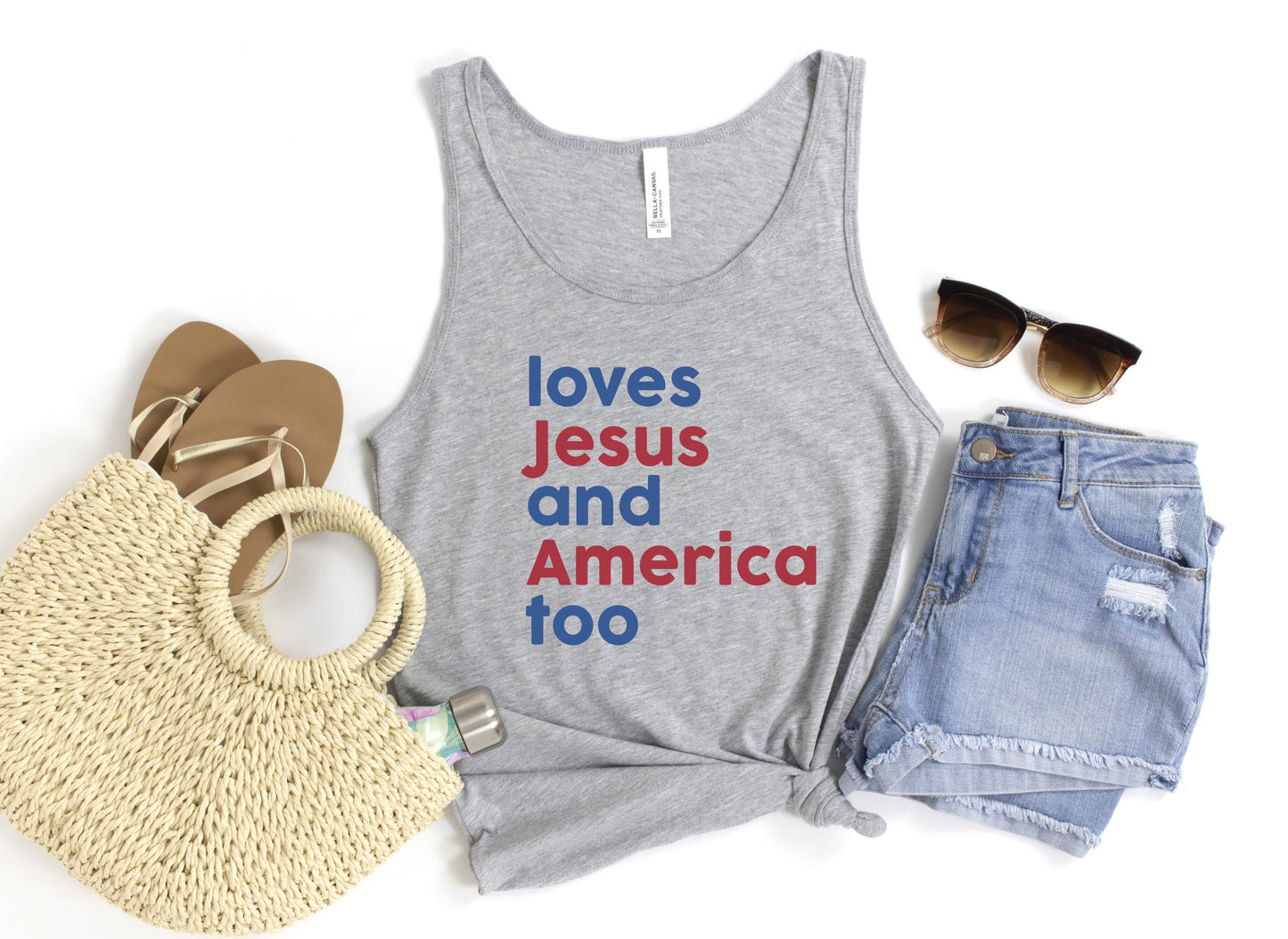 Loves Jesus And America Too Tank Top