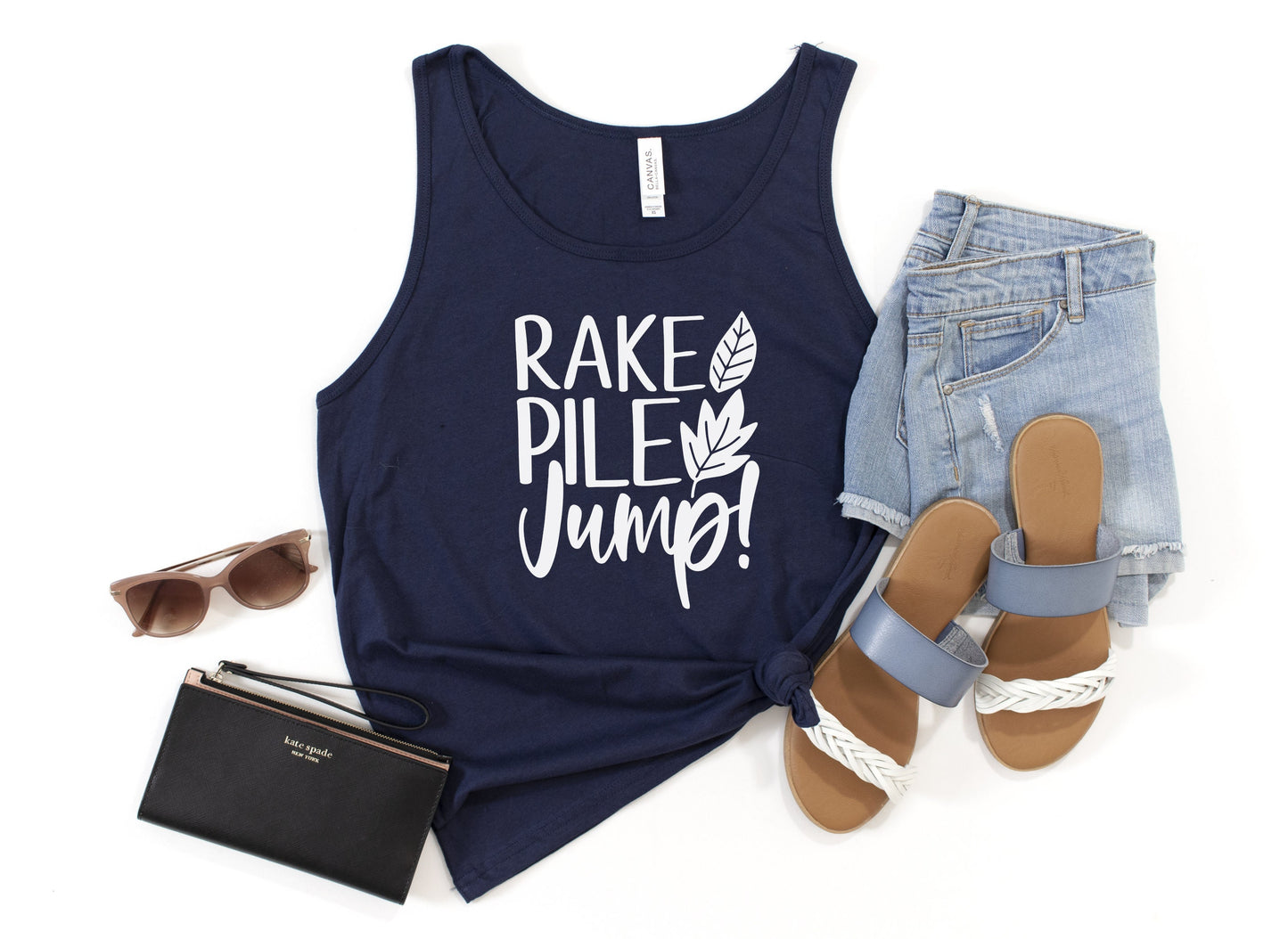 Rake, Pile, Jump, Tank Top