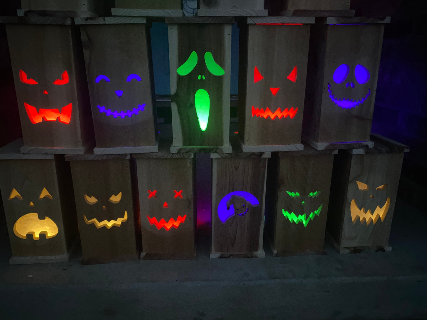Cedar Halloween Lanterns with LED