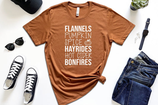 Flannels, Pumpkin Spice, Hayrides, Hot Cider, Bonfires