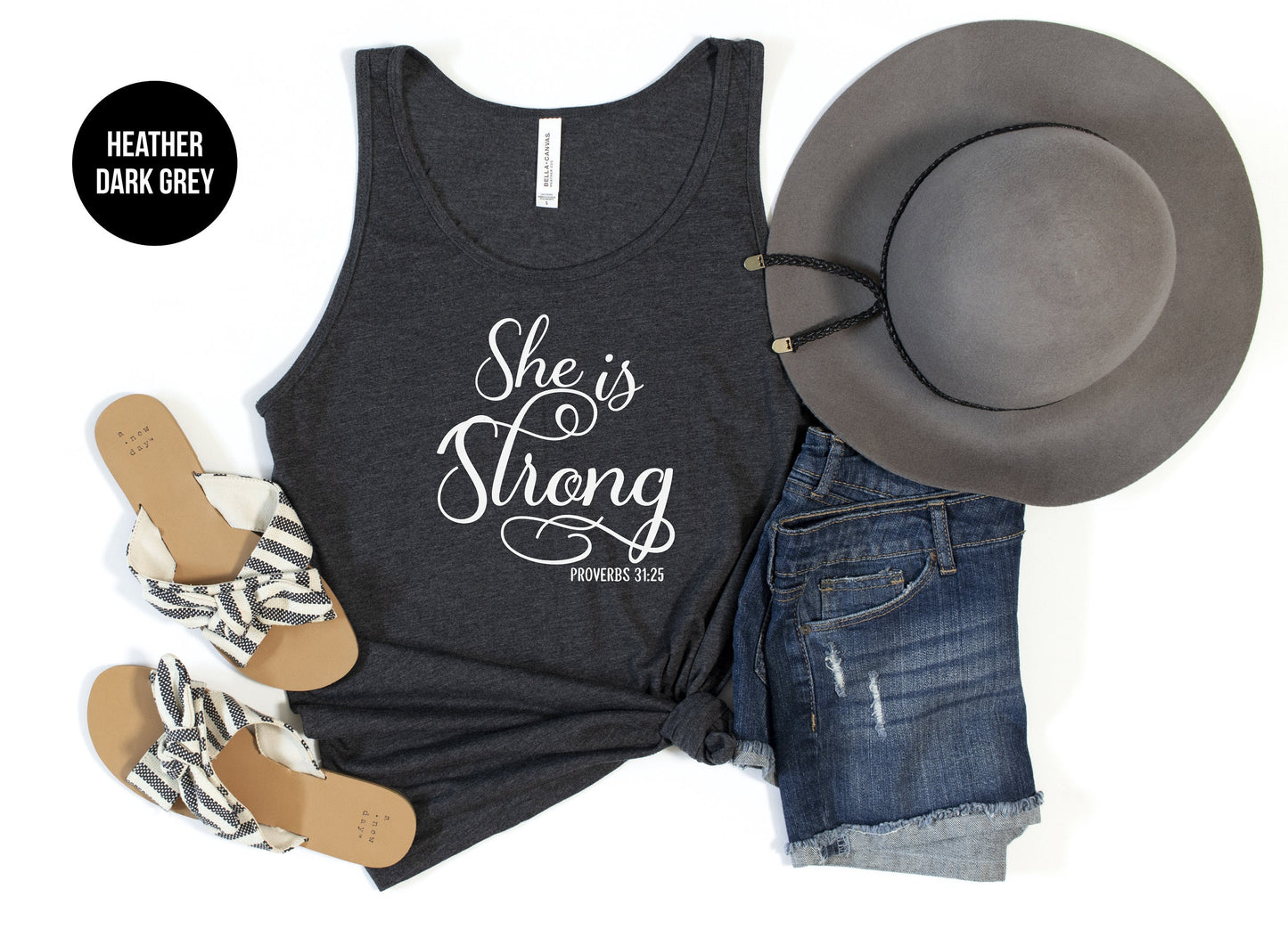 She is Strong - Proverbs 31:25 Tank Top