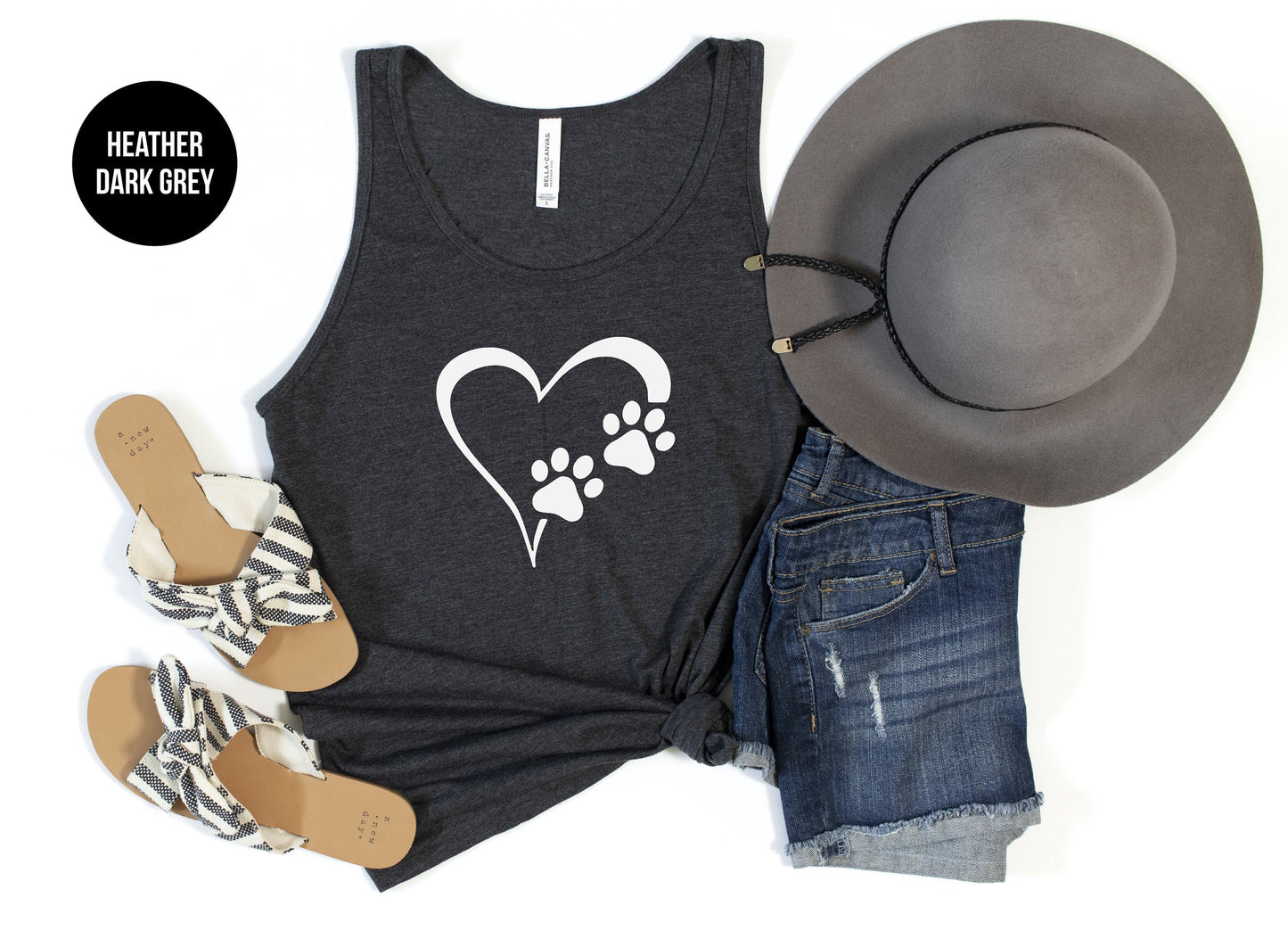 Heart with Paw Print Tank Top