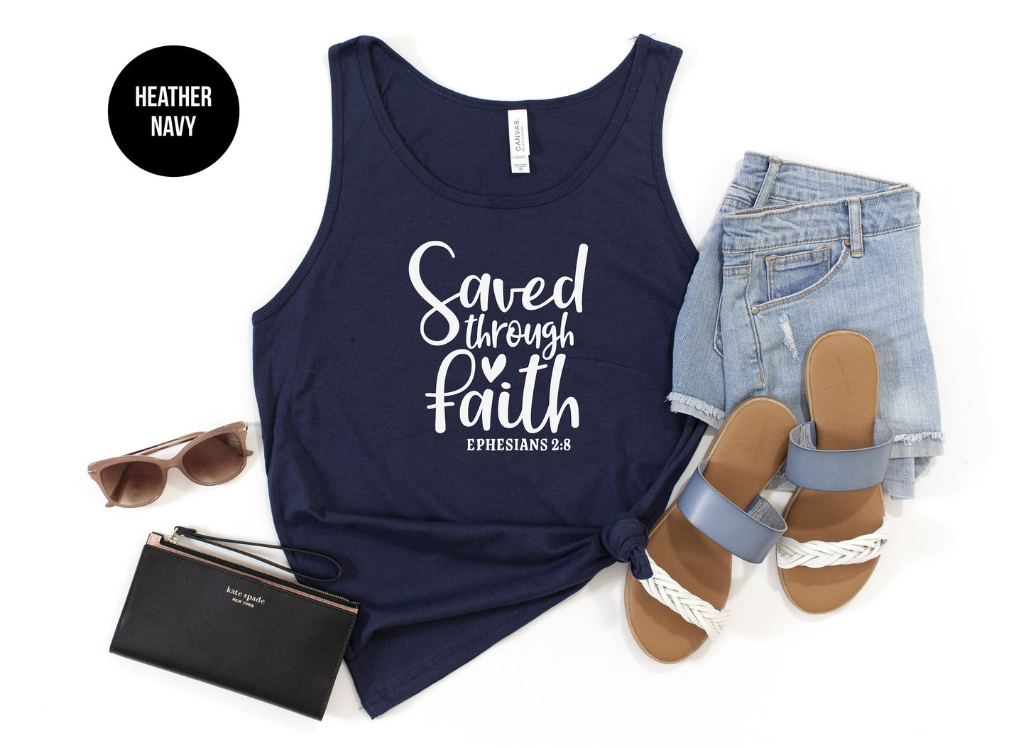 Saved Through Faith; Ephesians 2:8 Tank Top
