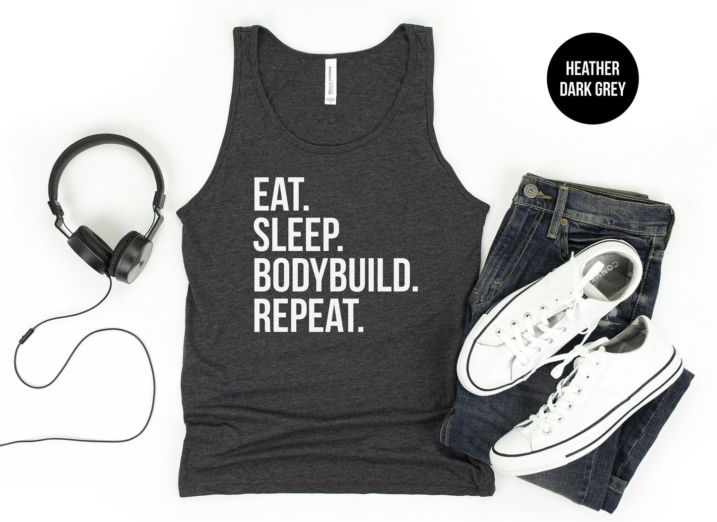 Eat. Sleep. Bodybuild. Repeat. Tank Top