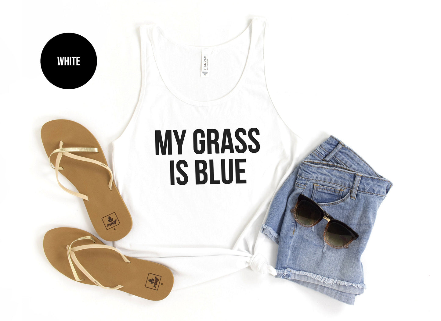 My Grass is Blue Tank Top