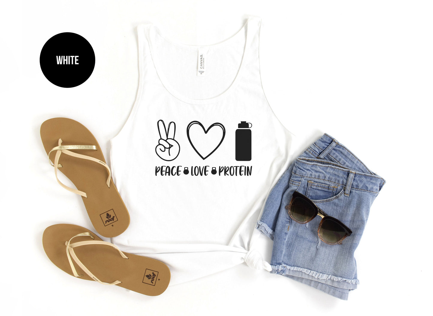 Peace, Love, Protein Tank Top