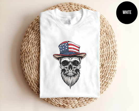 Bearded Skull with American Hat