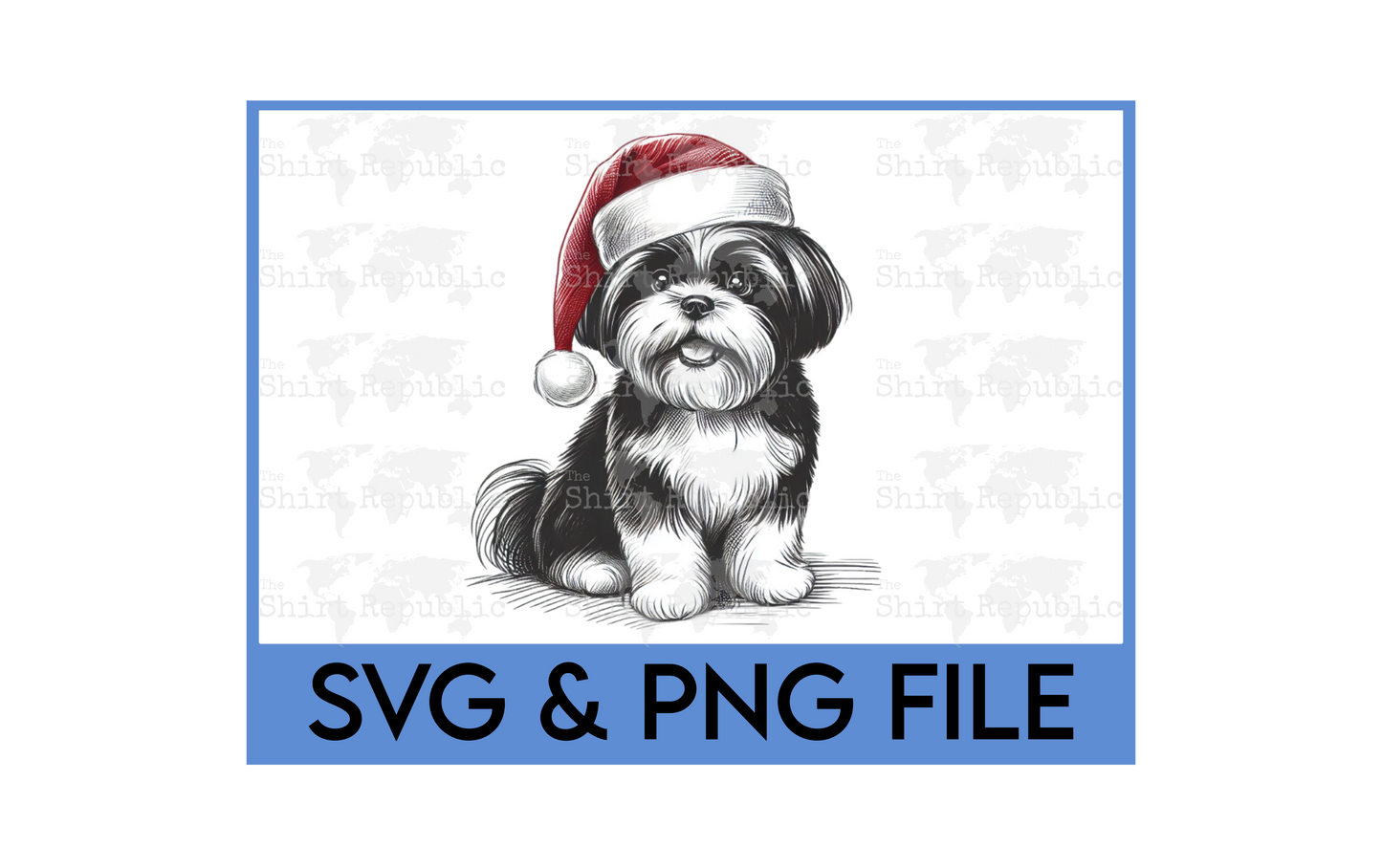 Christmas Shih Tzu Digital Download