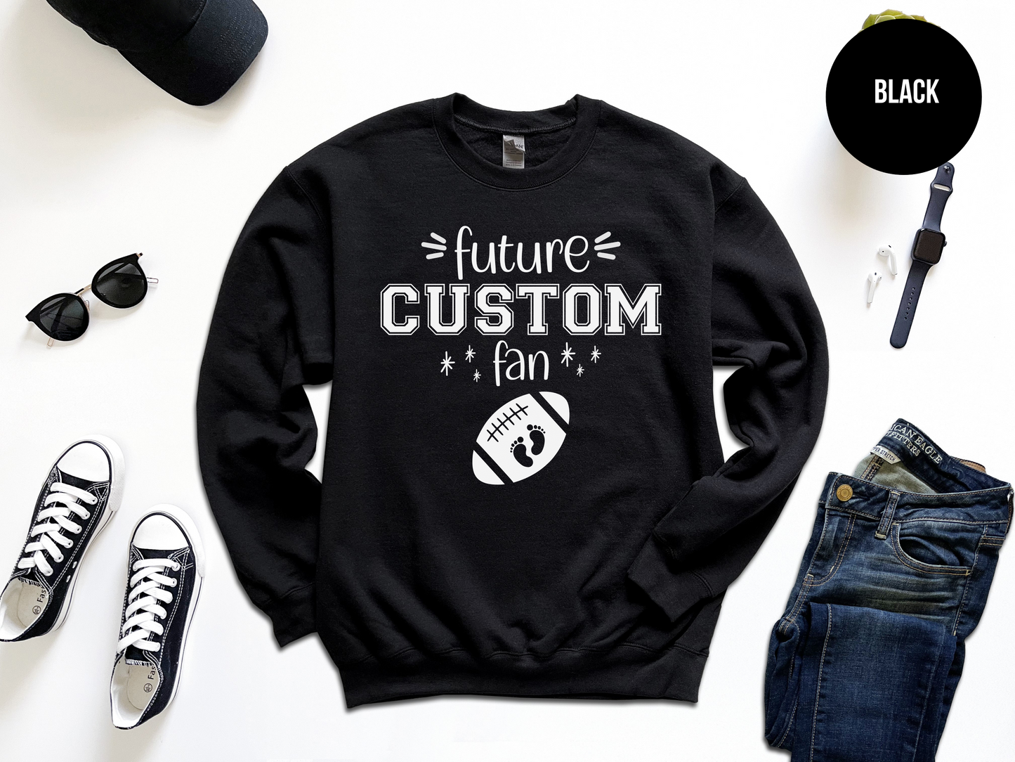 Football Pregnancy Custom Sweatshirt