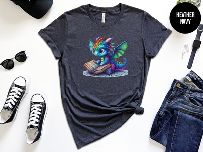 Baby Dragon Reading a Book Shirt