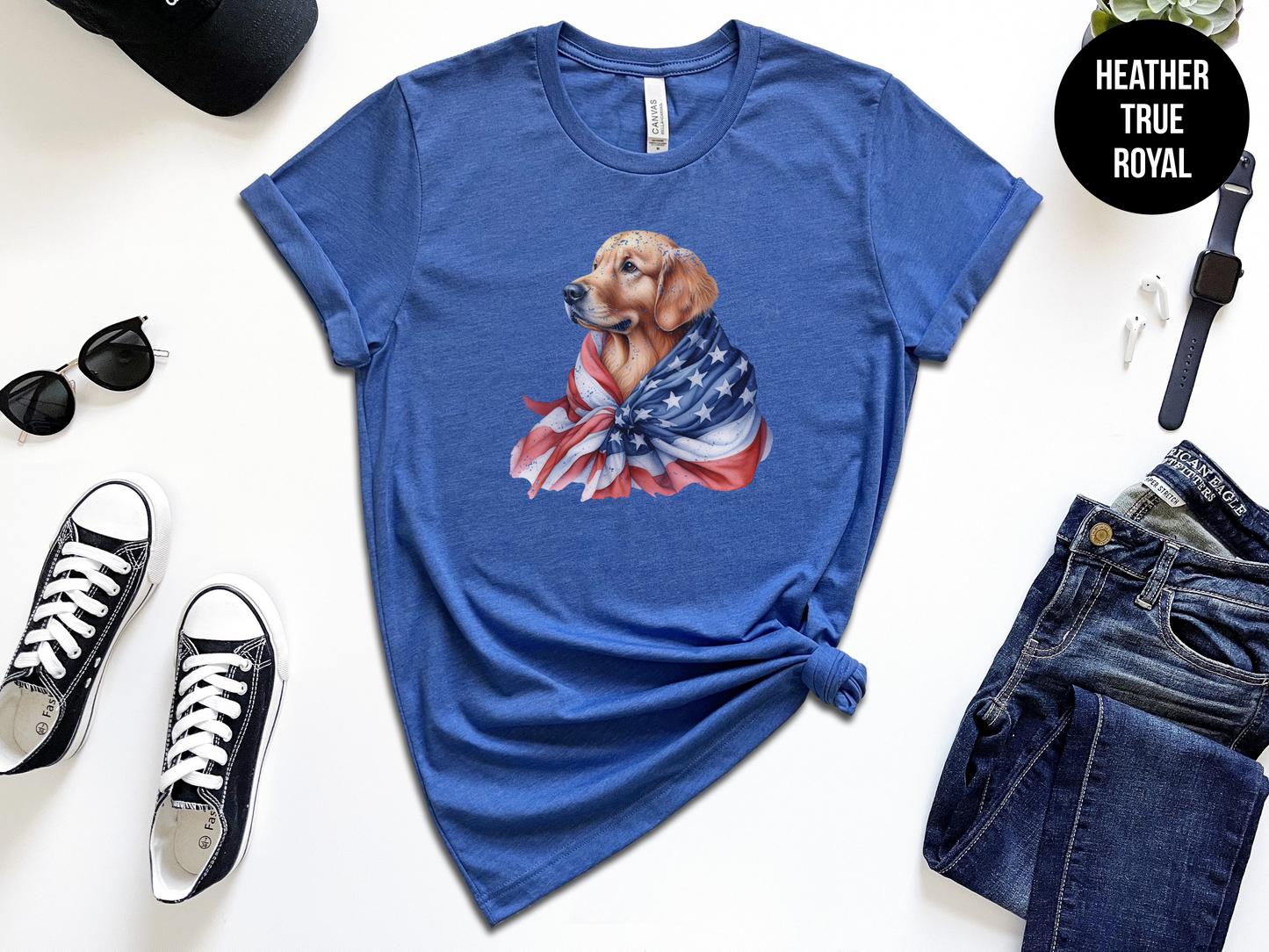 Patriotic Golden Retriever T-Shirt