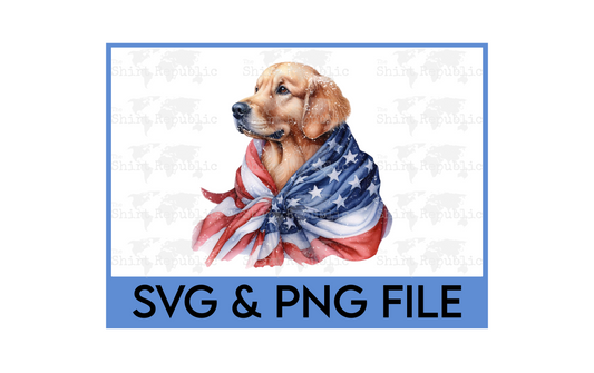 Patriotic Golden Retriever - Digital Download