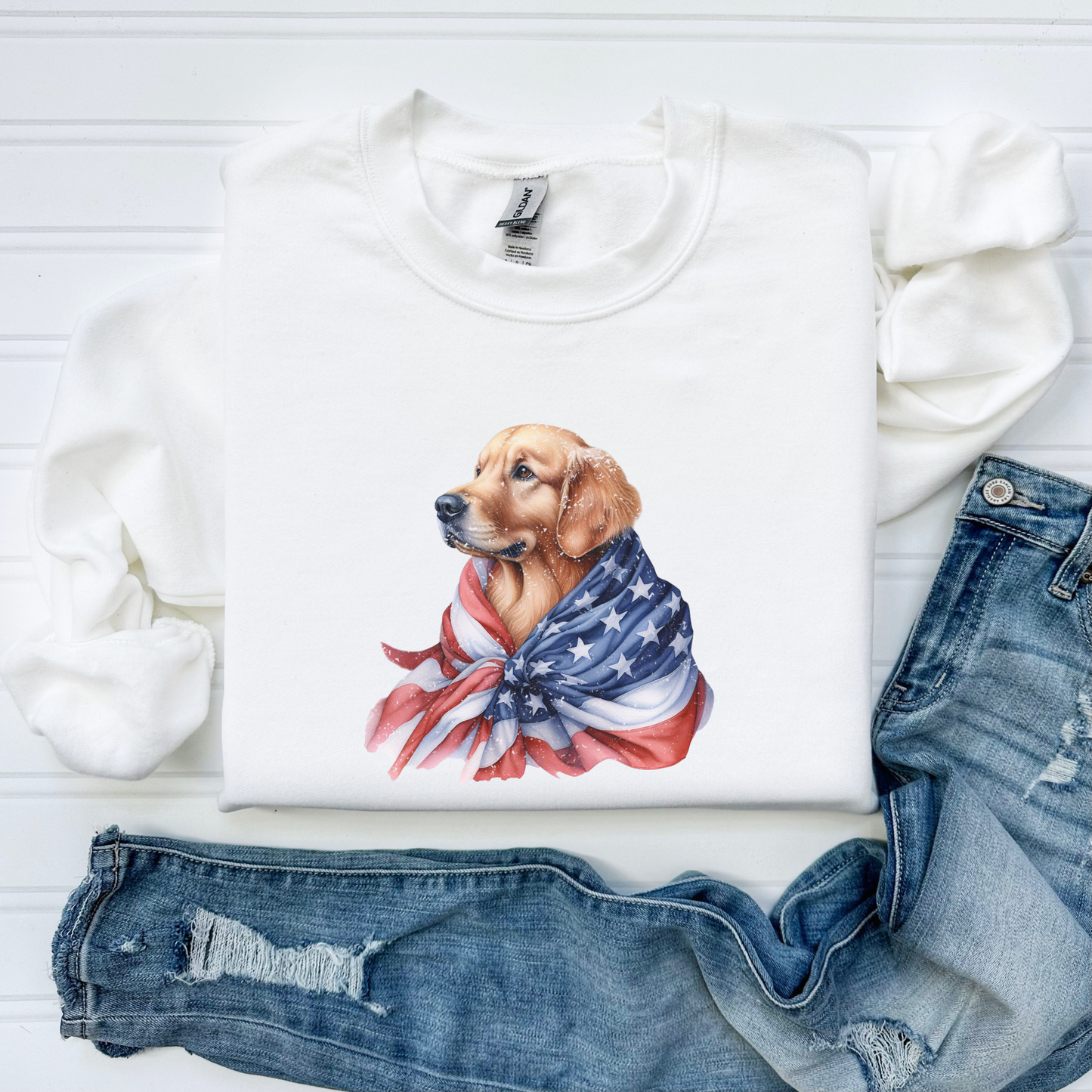 Patriotic Golden Retriever Sweatshirt