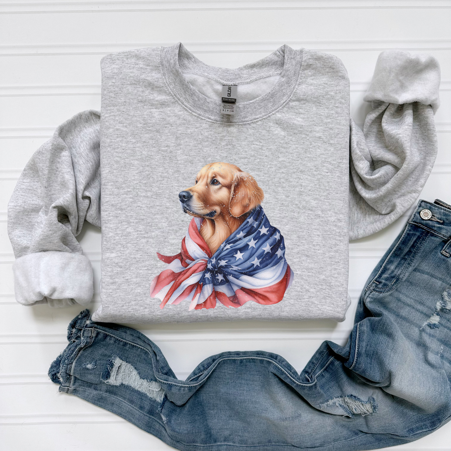 Patriotic Golden Retriever Sweatshirt