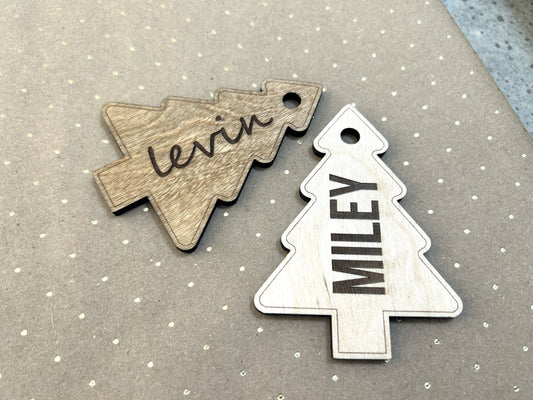 Engraved Christmas Tree Stocking Tags