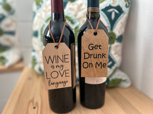 Wood Wine Gift Tags