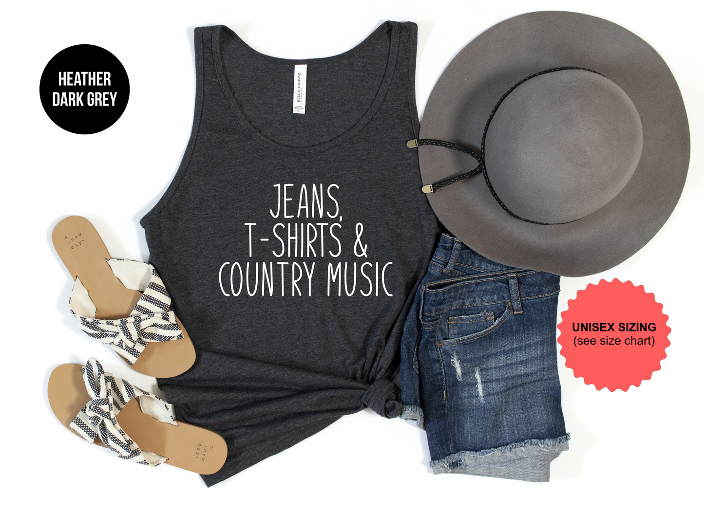 Jeans, Tshirts and Country Music Tank Top