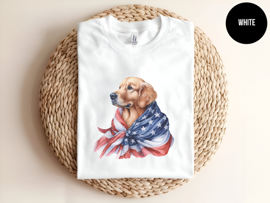 Patriotic Golden Retriever T-Shirt