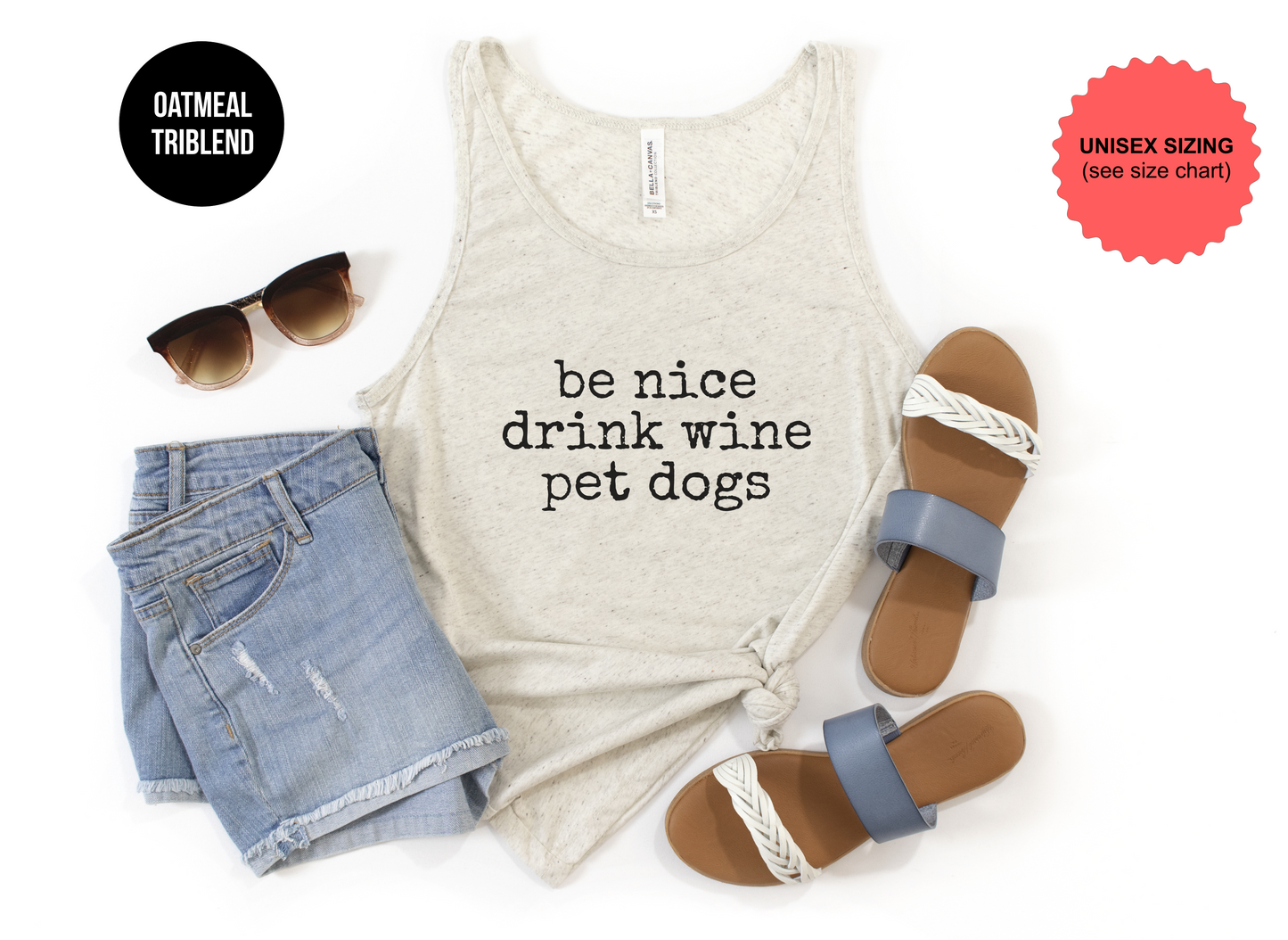 Be Nice Drink Wine Pet Dogs Tank Top