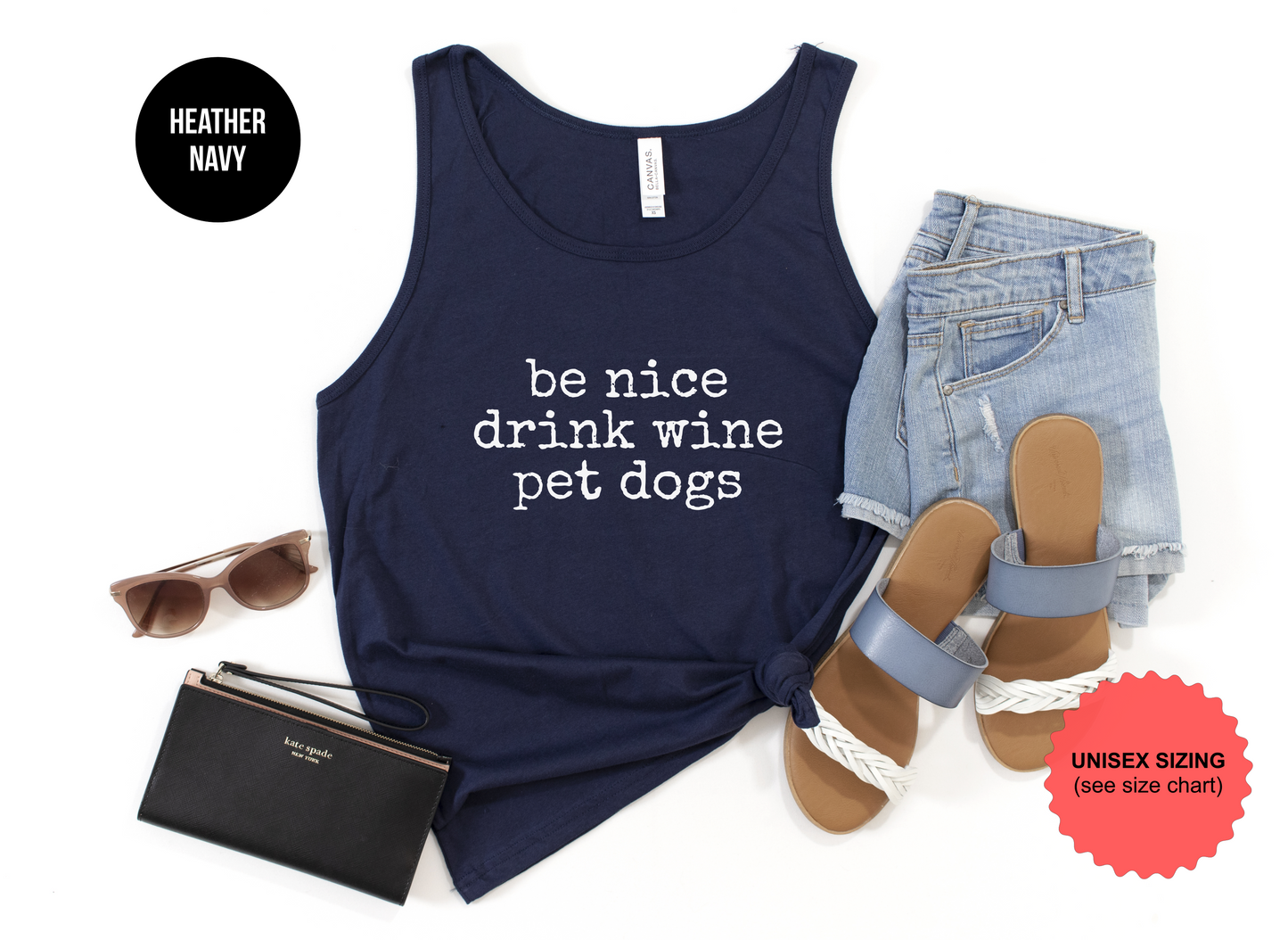 Be Nice Drink Wine Pet Dogs Tank Top