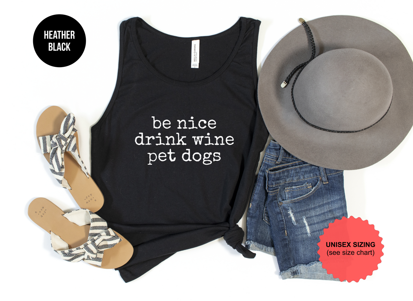 Be Nice Drink Wine Pet Dogs Tank Top