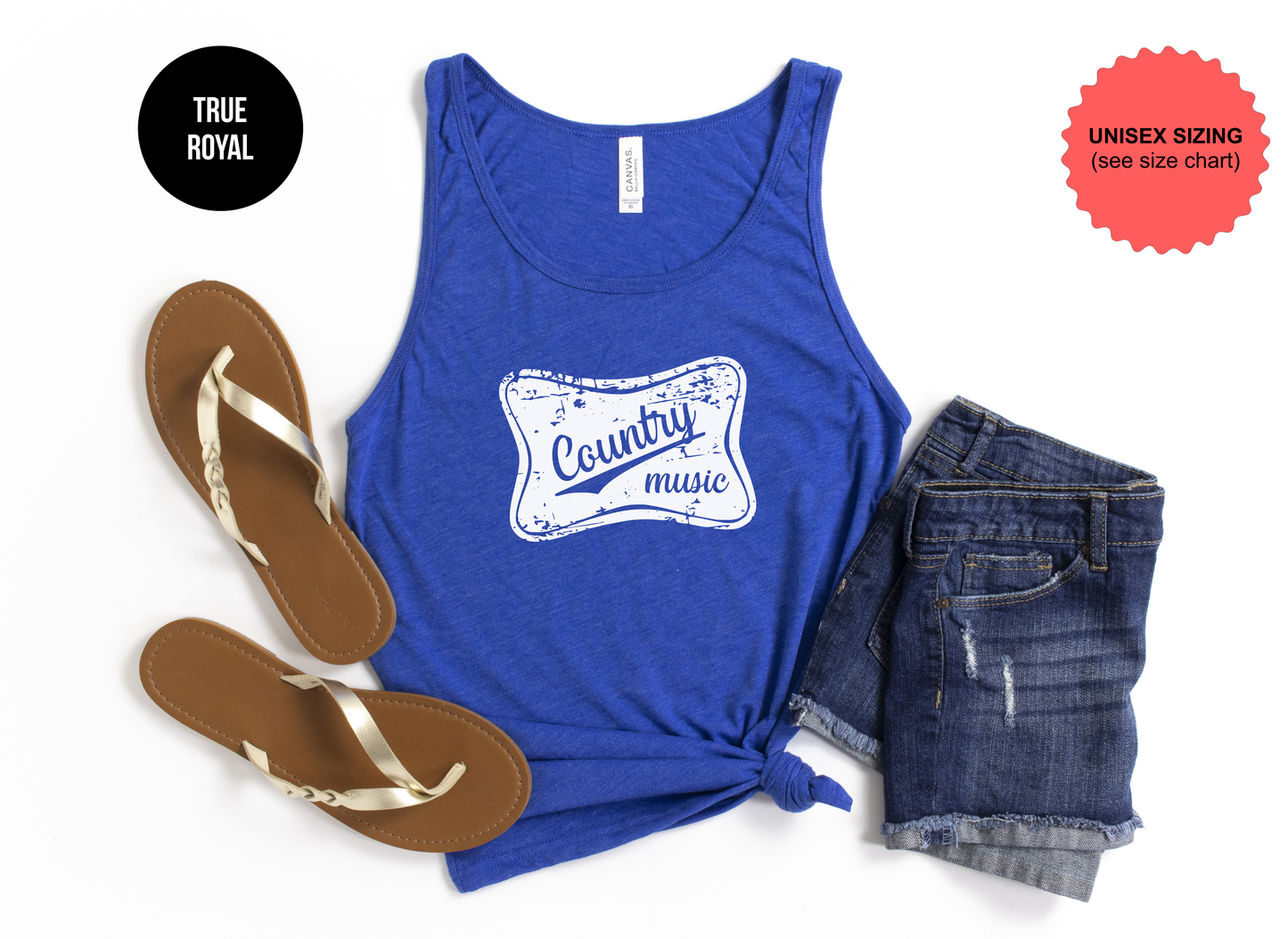 Distressed Country Music Tank Top