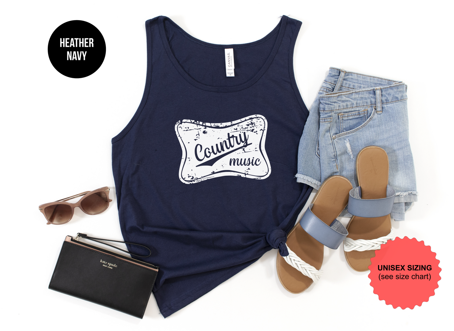 Distressed Country Music Tank Top