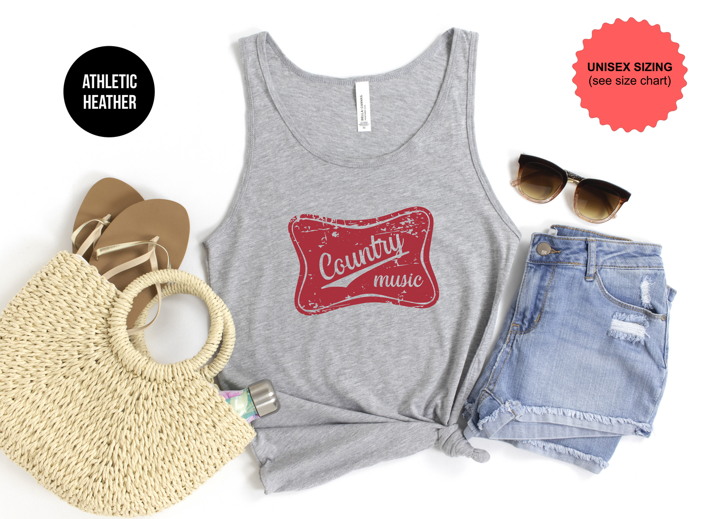 Distressed Country Music Tank Top