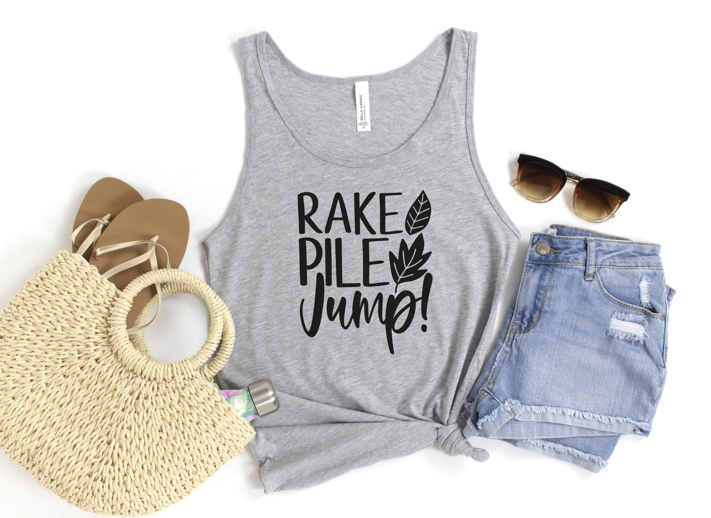 Rake, Pile, Jump, Tank Top