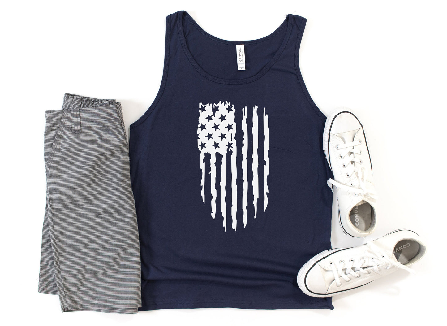 Distressed Flag Tank Top