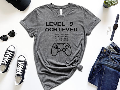 Leveled Up Custom Gamer Themed Birthday Shirt