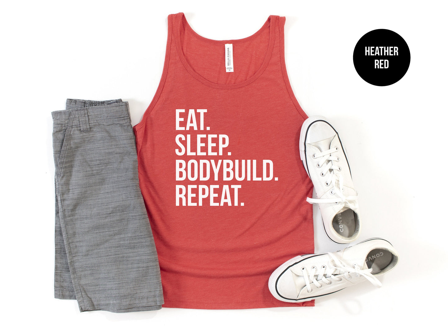 Eat. Sleep. Bodybuild. Repeat. Tank Top