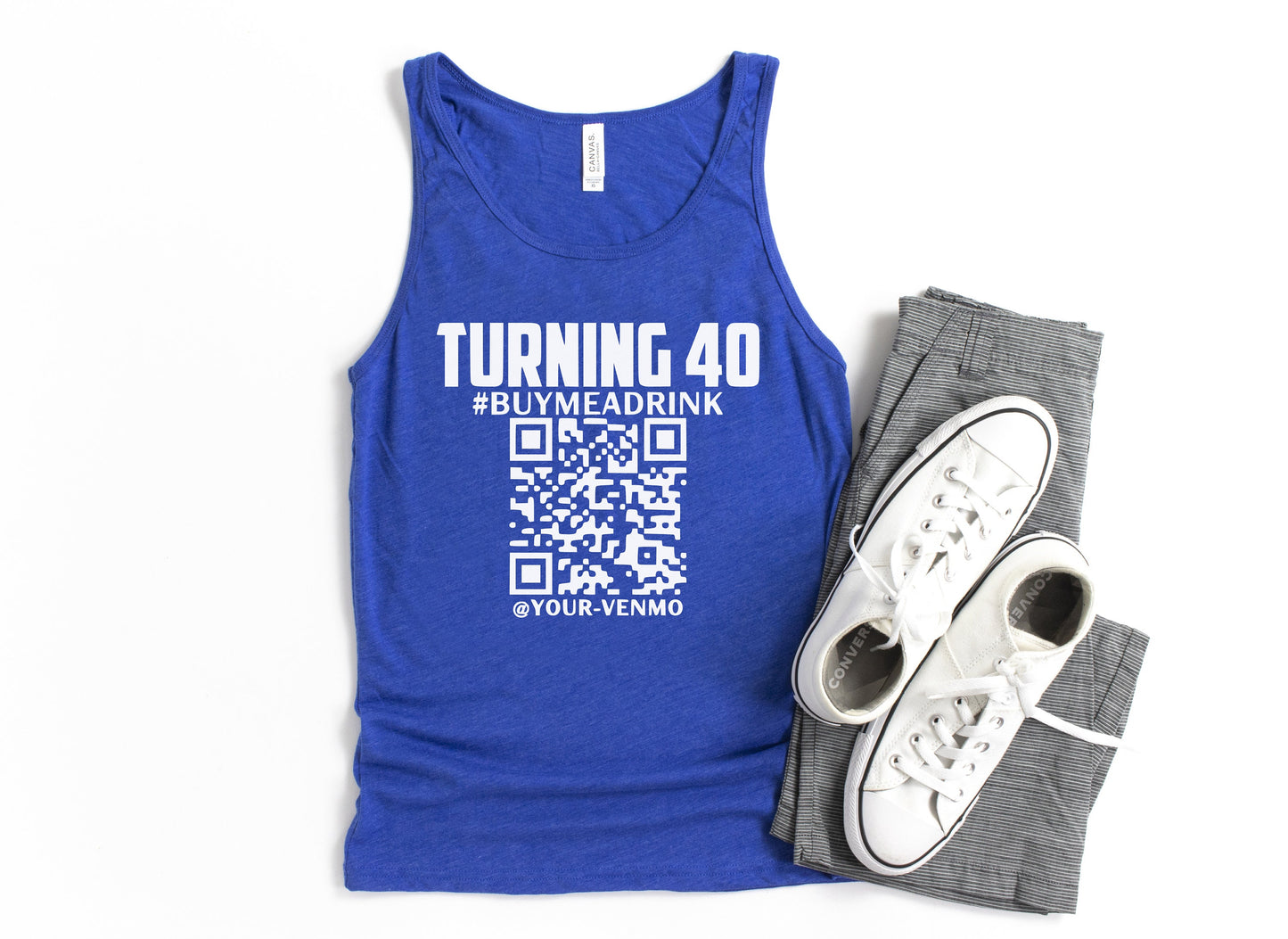 Turning 40 Customized QR Code Tank Top