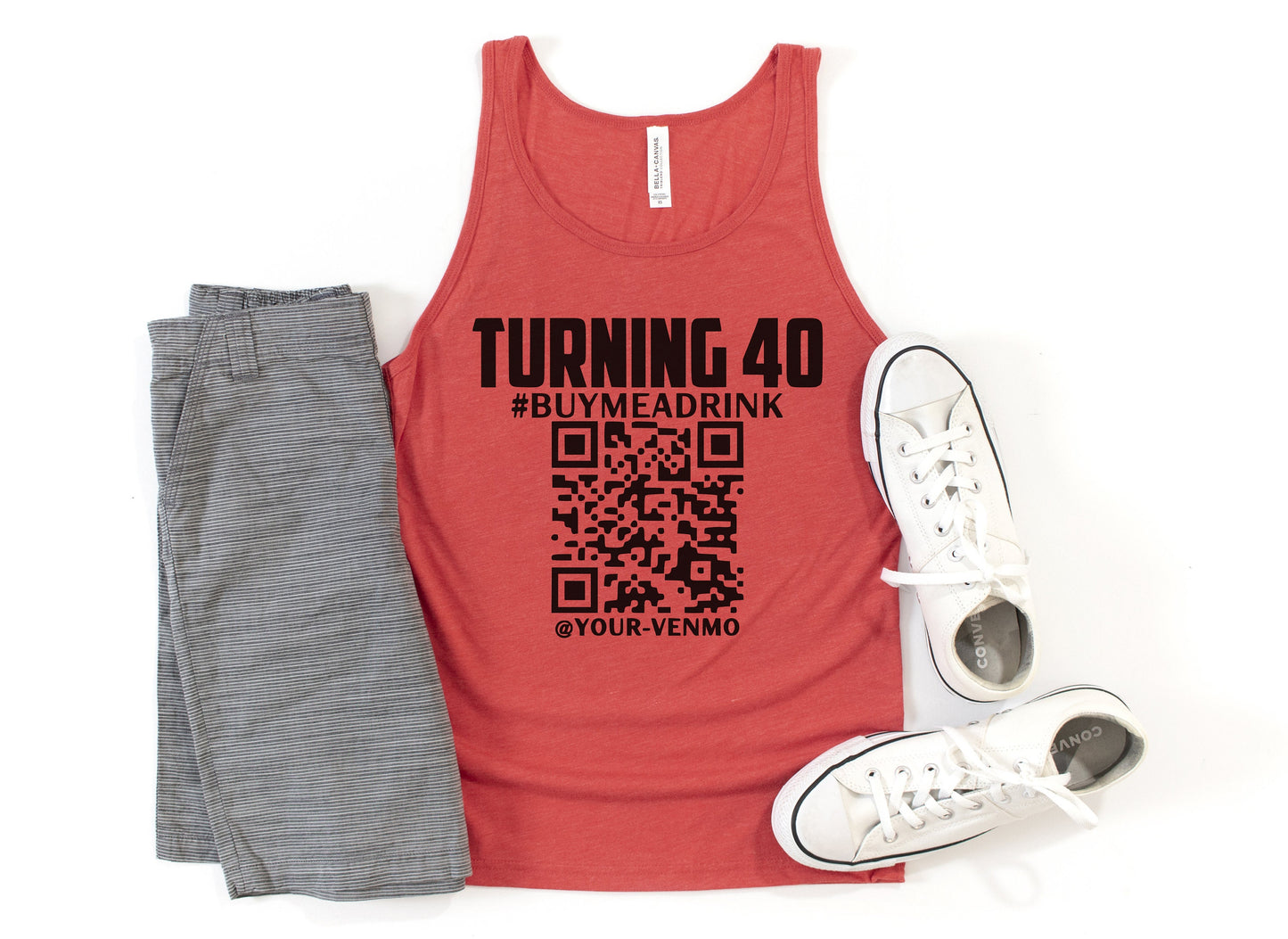 Turning 40 Customized QR Code Tank Top